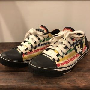 Harajuku Lovers canvas rainbow print shoes